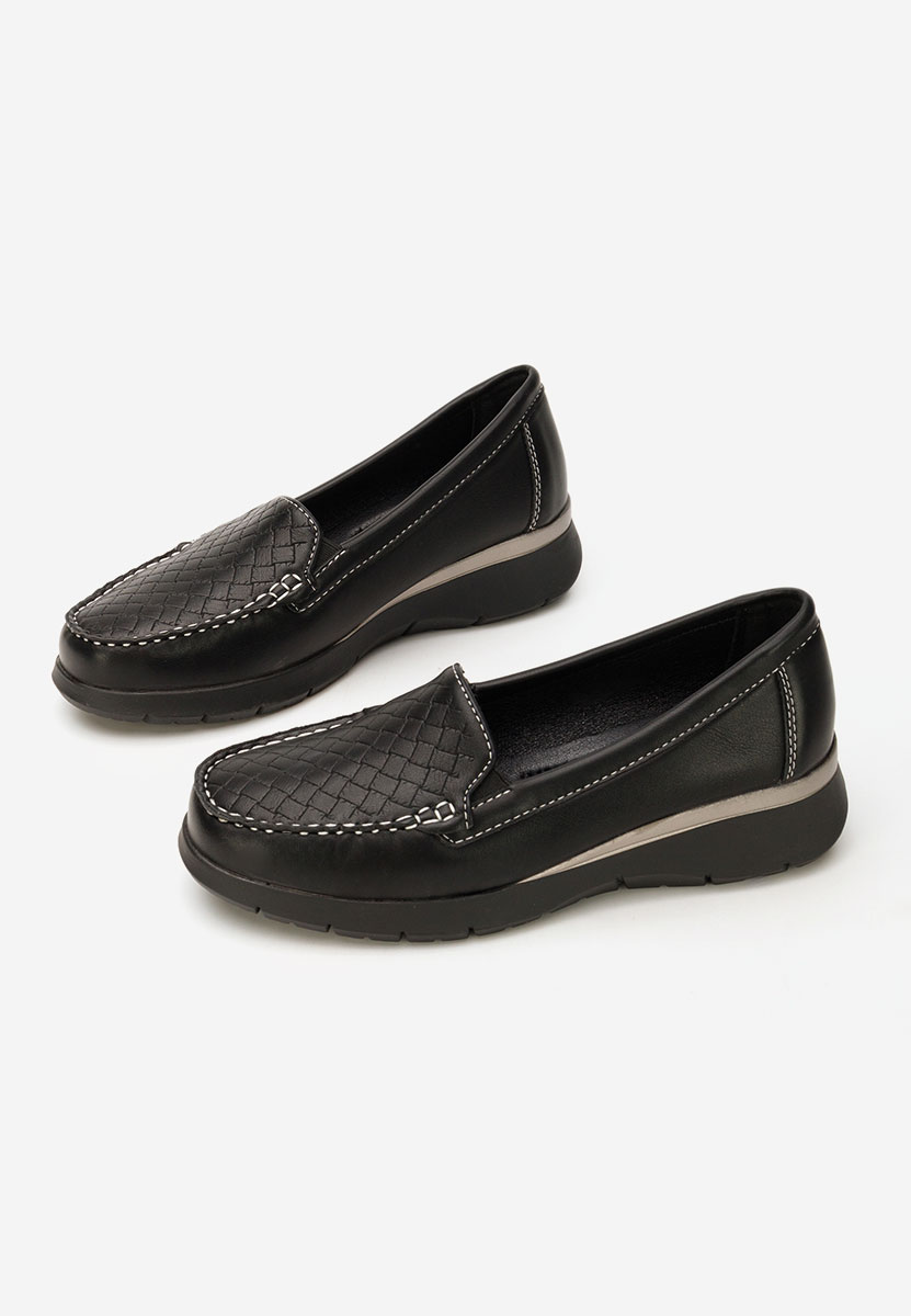 Czarne mokasyny damskie Seona