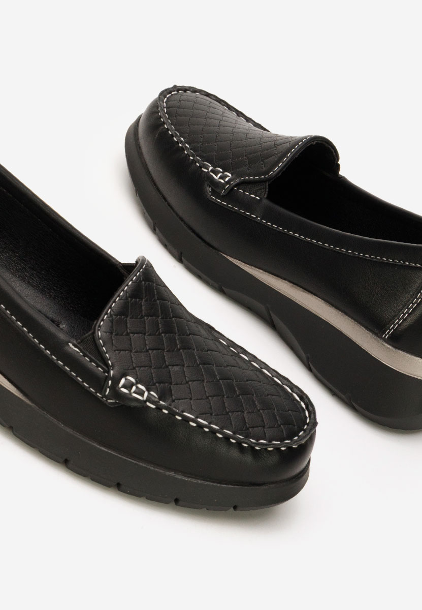 Czarne mokasyny damskie Seona