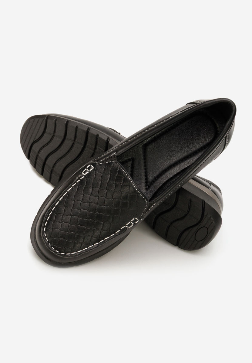 Czarne mokasyny damskie Seona