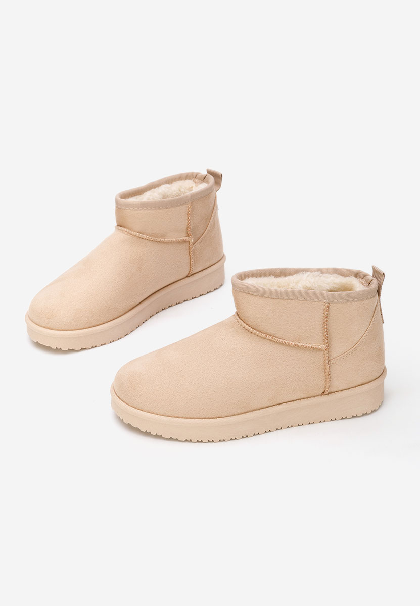 Beżowe botki damskie ocieplane Andora