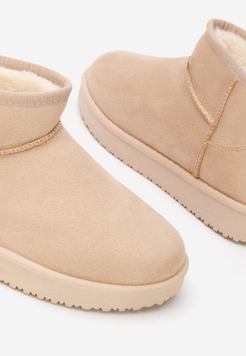 Beżowe botki damskie ocieplane Andora