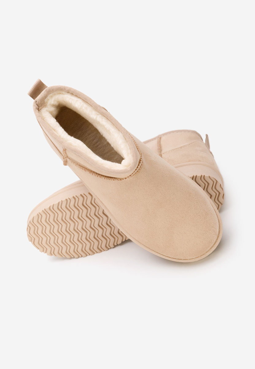 Beżowe botki damskie ocieplane Andora