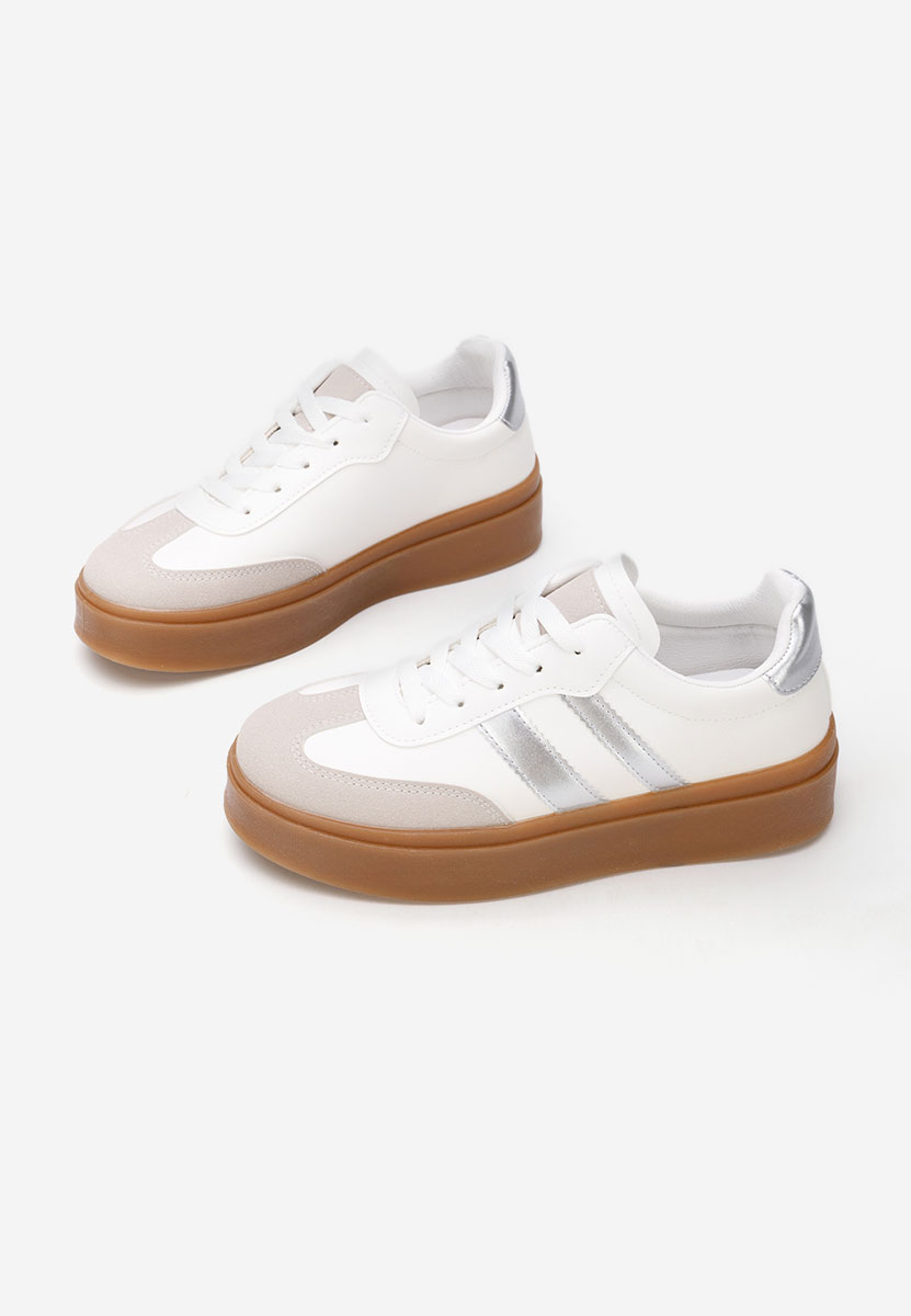 Srebrne sneakersy damskie Baryba