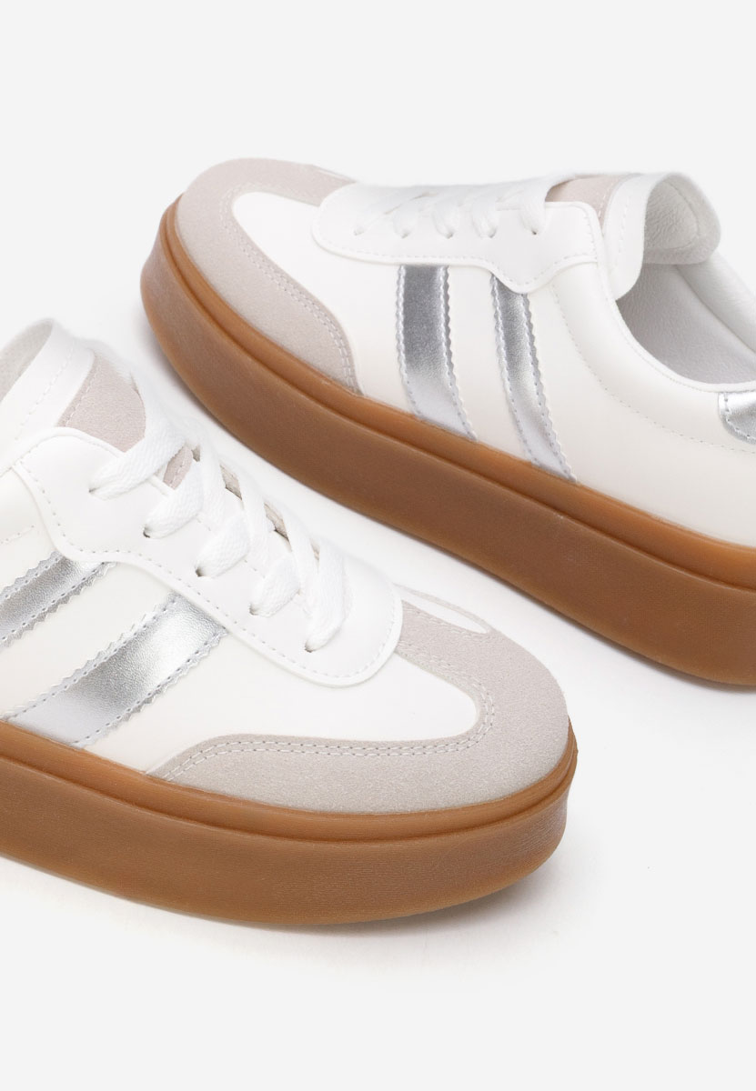 Srebrne sneakersy damskie Baryba