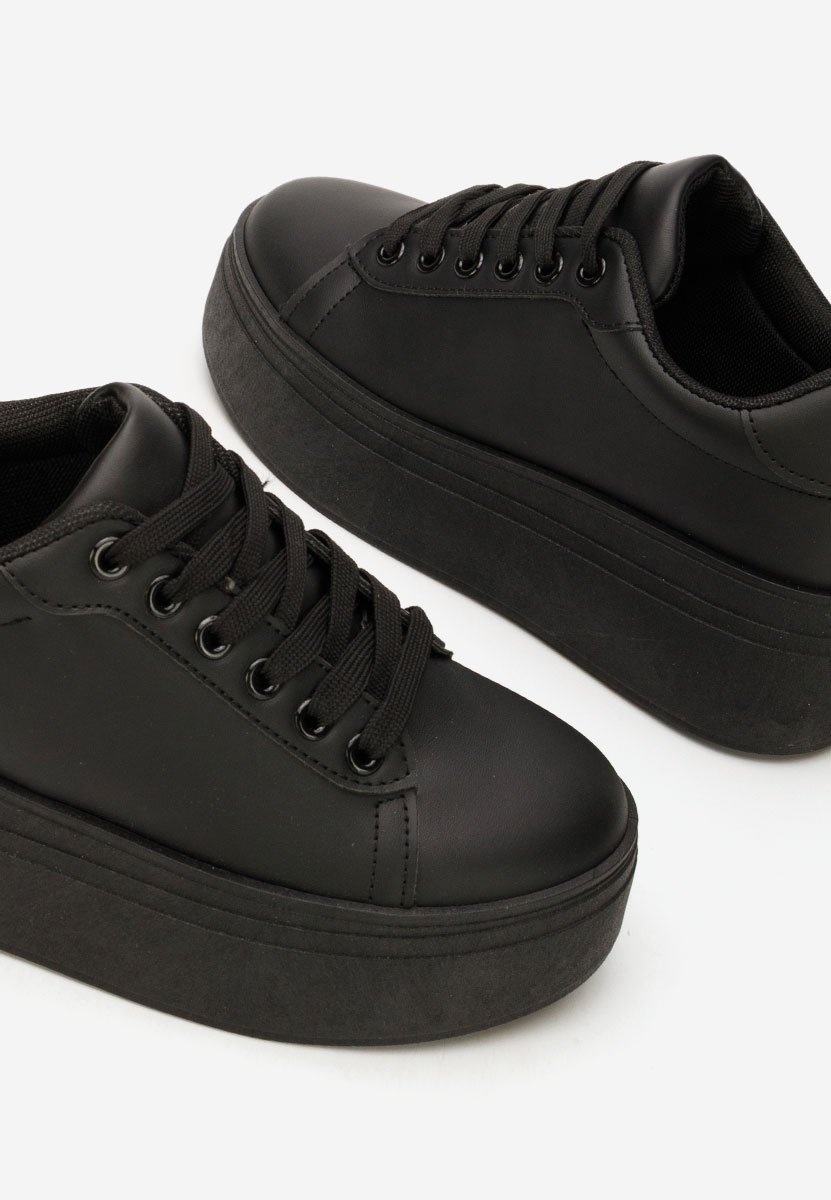 Czarne sneakersy na platformie Albea