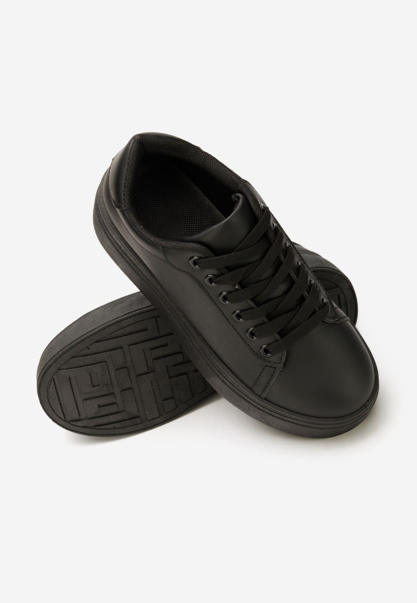 Czarne sneakersy na platformie Albea