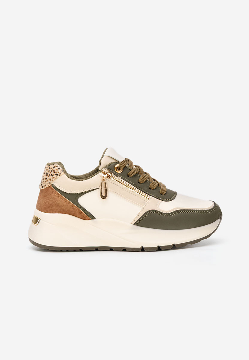 Zielone sneakersy na platformie Ziania