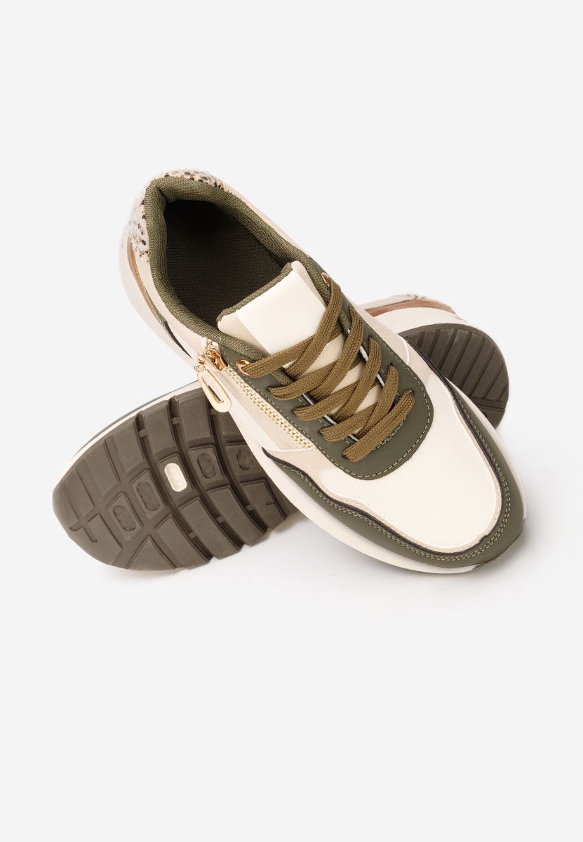 Zielone sneakersy na platformie Ziania