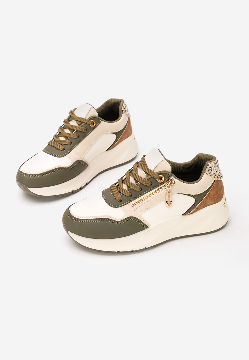 Zielone sneakersy na platformie Ziania