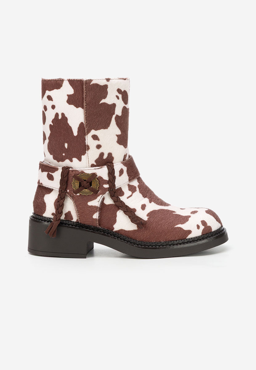 Wężowe botki płaskie Alasika