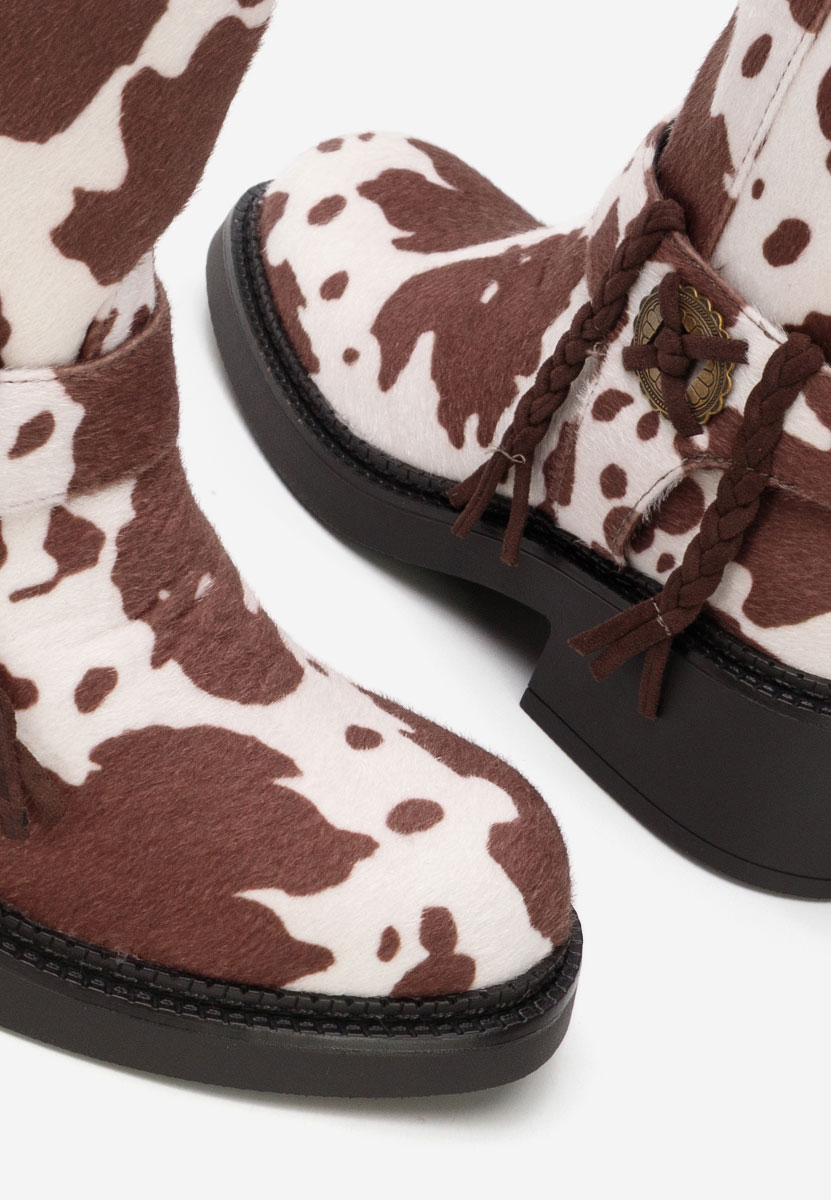 Wężowe botki płaskie Alasika