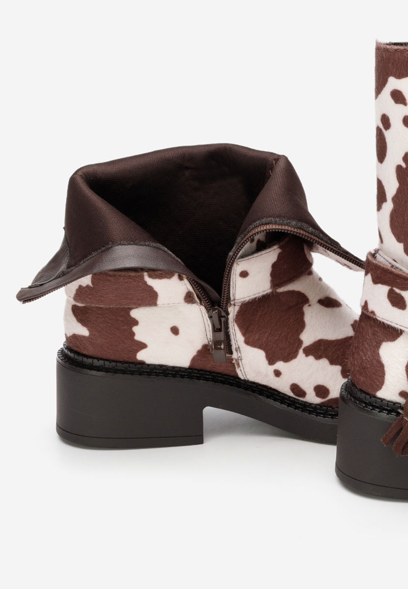 Wężowe botki płaskie Alasika