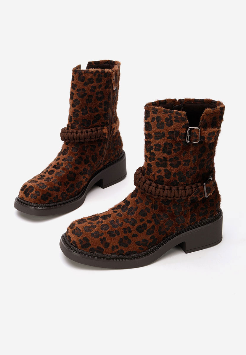 Wężowe botki płaskie Sikada