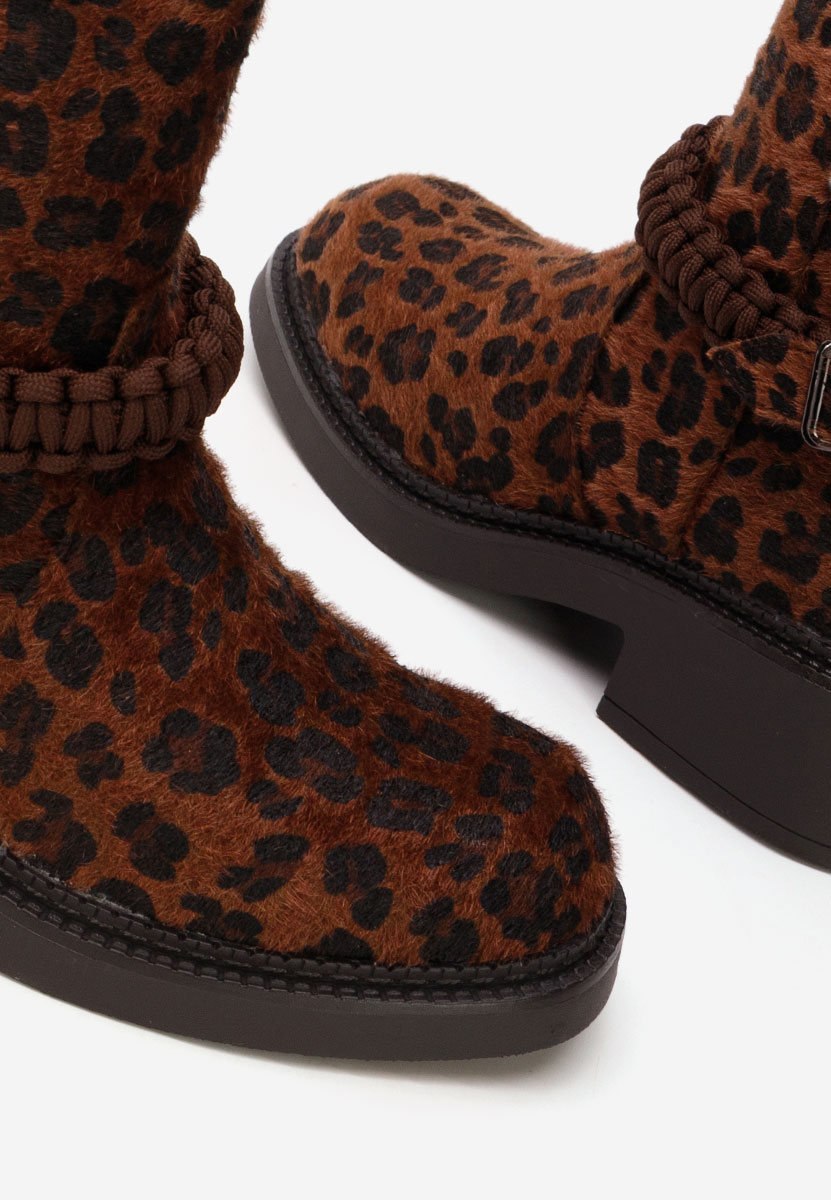 Wężowe botki płaskie Sikada