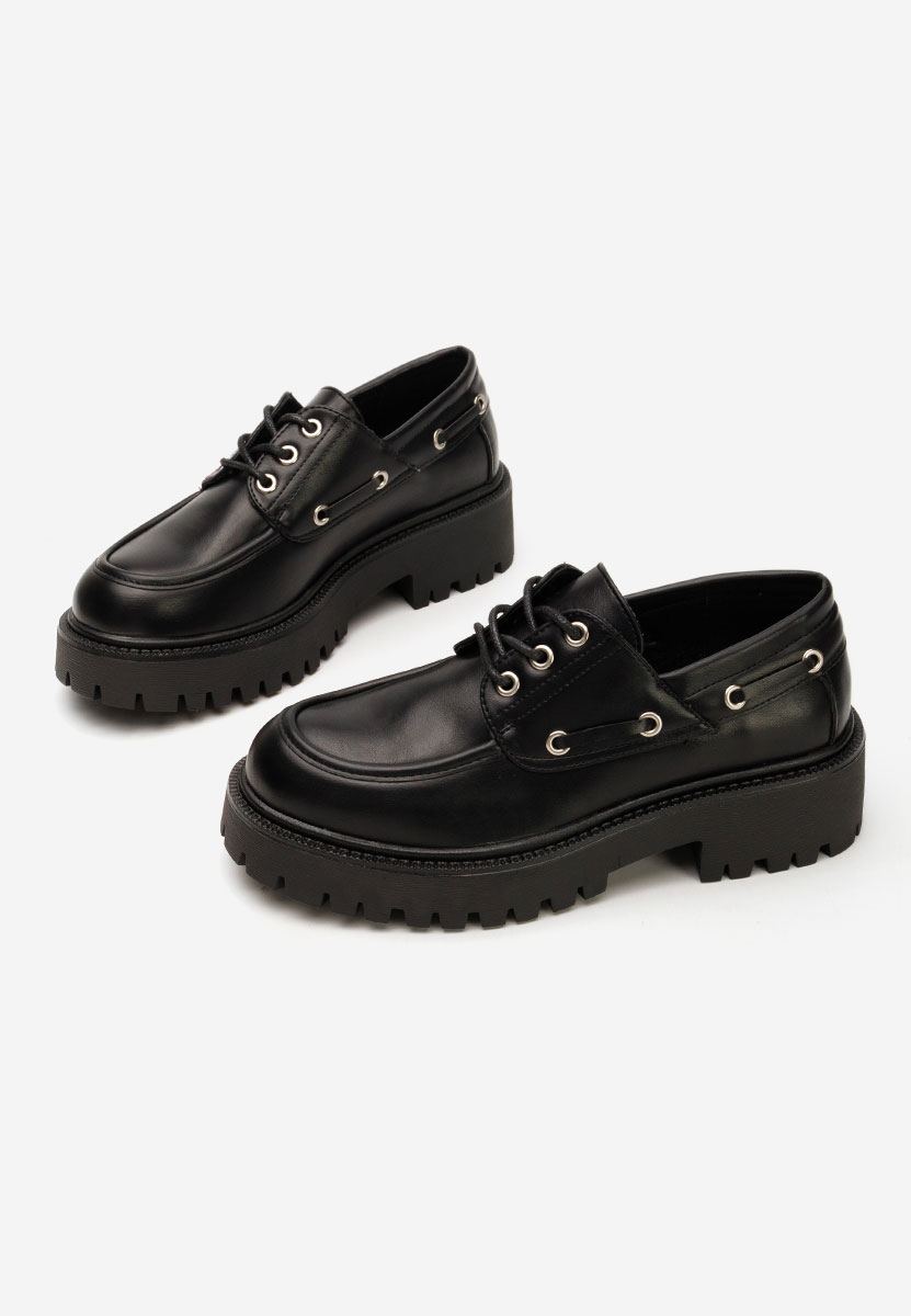 Czarne półbuty damskie Plumia