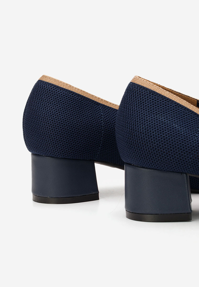 Granatowe czółenka na niskim obcasie Dianey