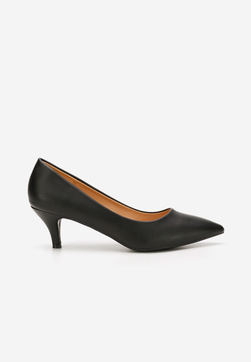 Czarne czółenka na niskim obcasie Dianea