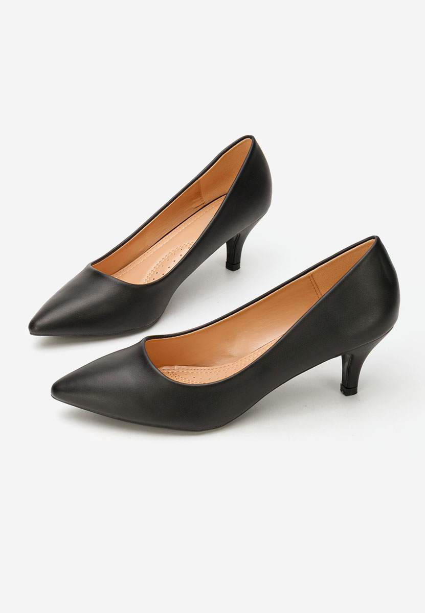 Czarne czółenka na niskim obcasie Dianea