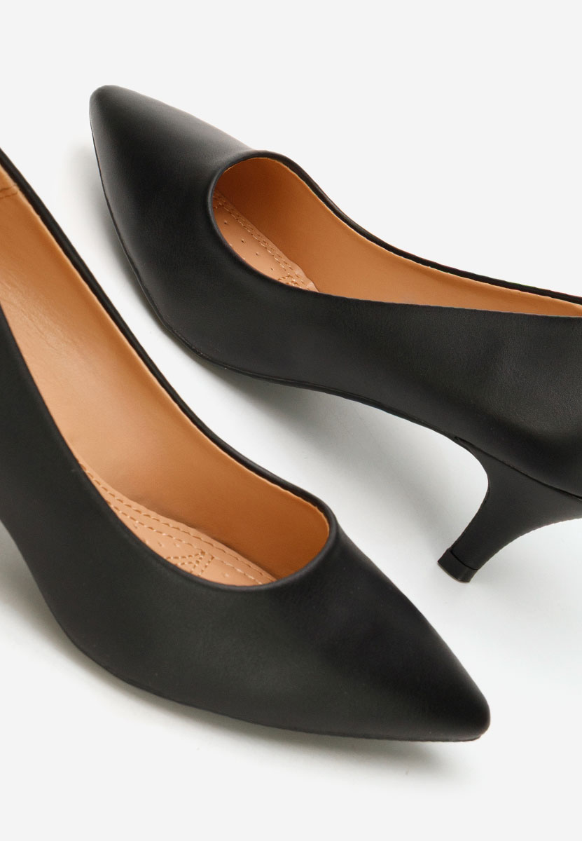 Czarne czółenka na niskim obcasie Dianea