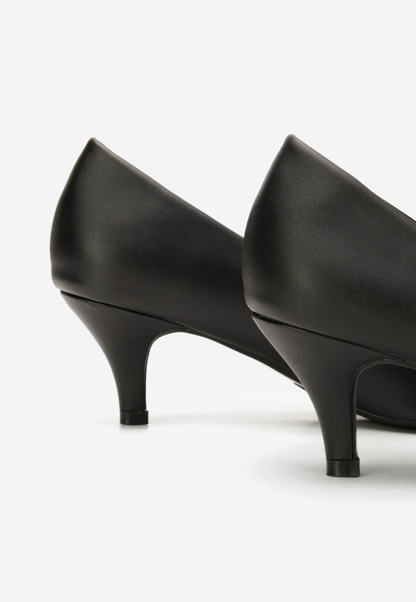 Czarne czółenka na niskim obcasie Dianea