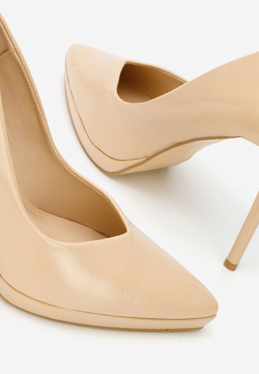 Beżowe szpilki na obcasie Reneia