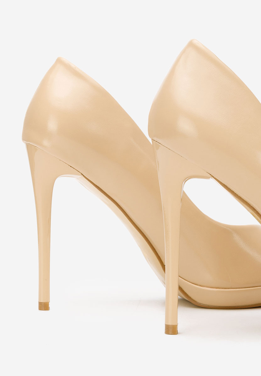 Beżowe szpilki na obcasie Reneia