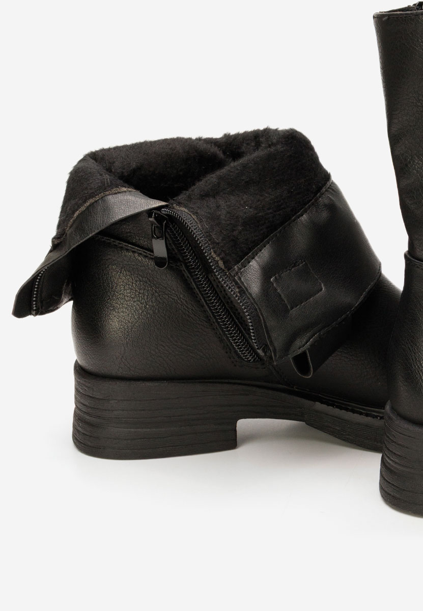 Czarne botki płaskie Kristela