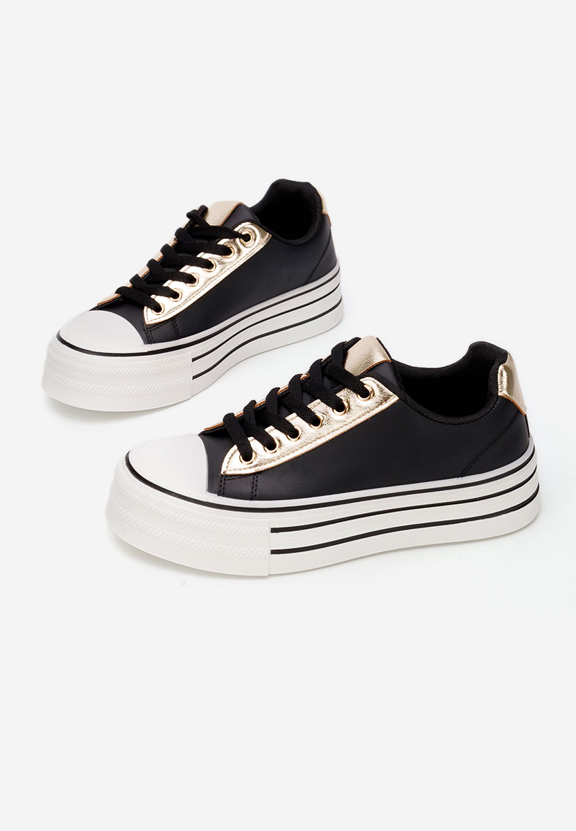 Czarne trampki na platformie Lorraine