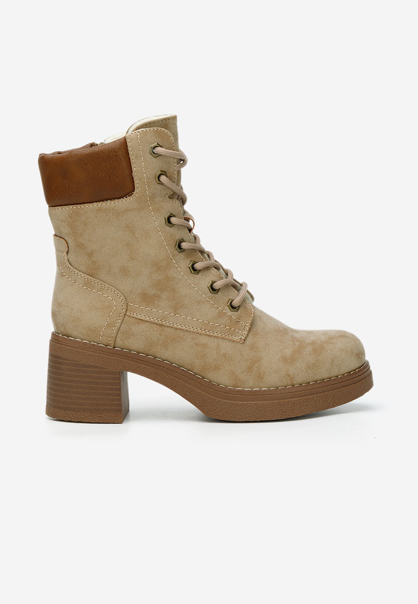 Khaki botki na słupku Celoria