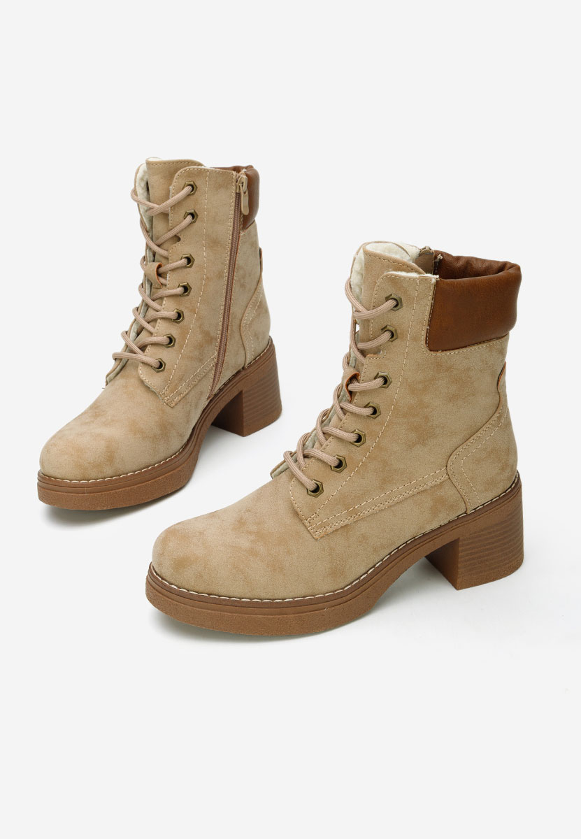 Khaki botki na słupku Celoria