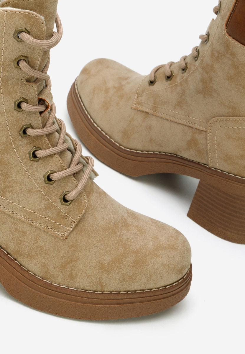 Khaki botki na słupku Celoria