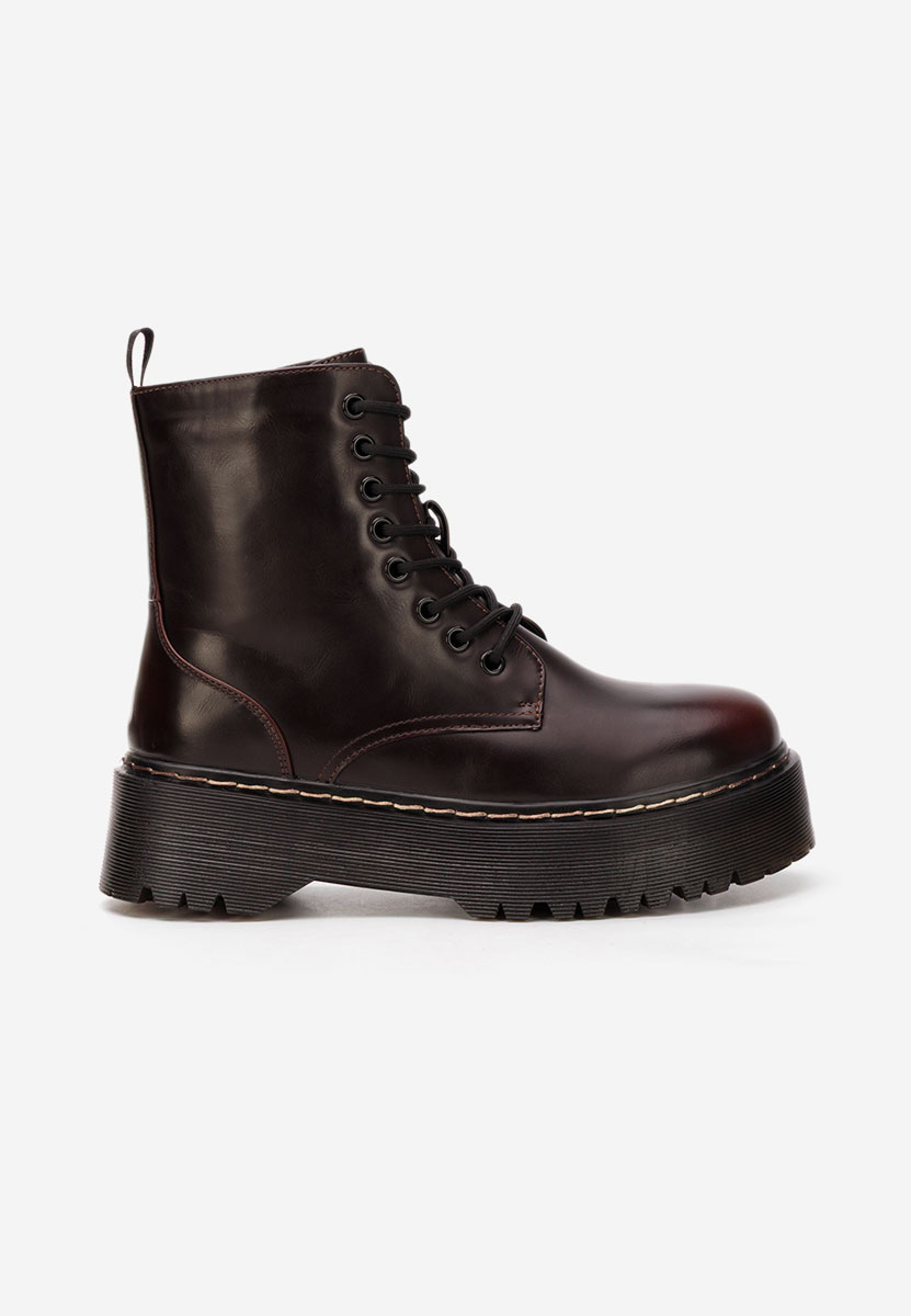 Bordowe workery damskie Martensa