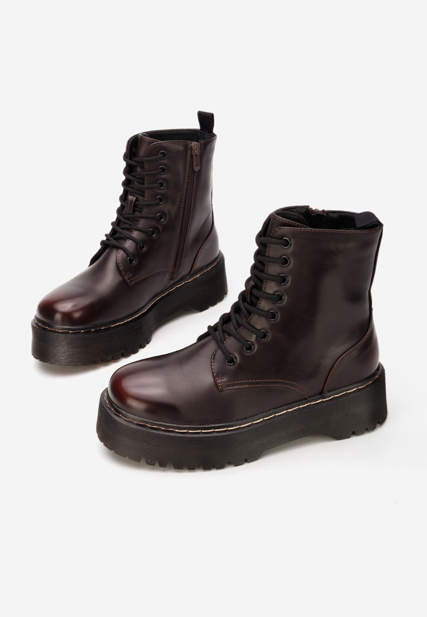 Bordowe workery damskie Martensa