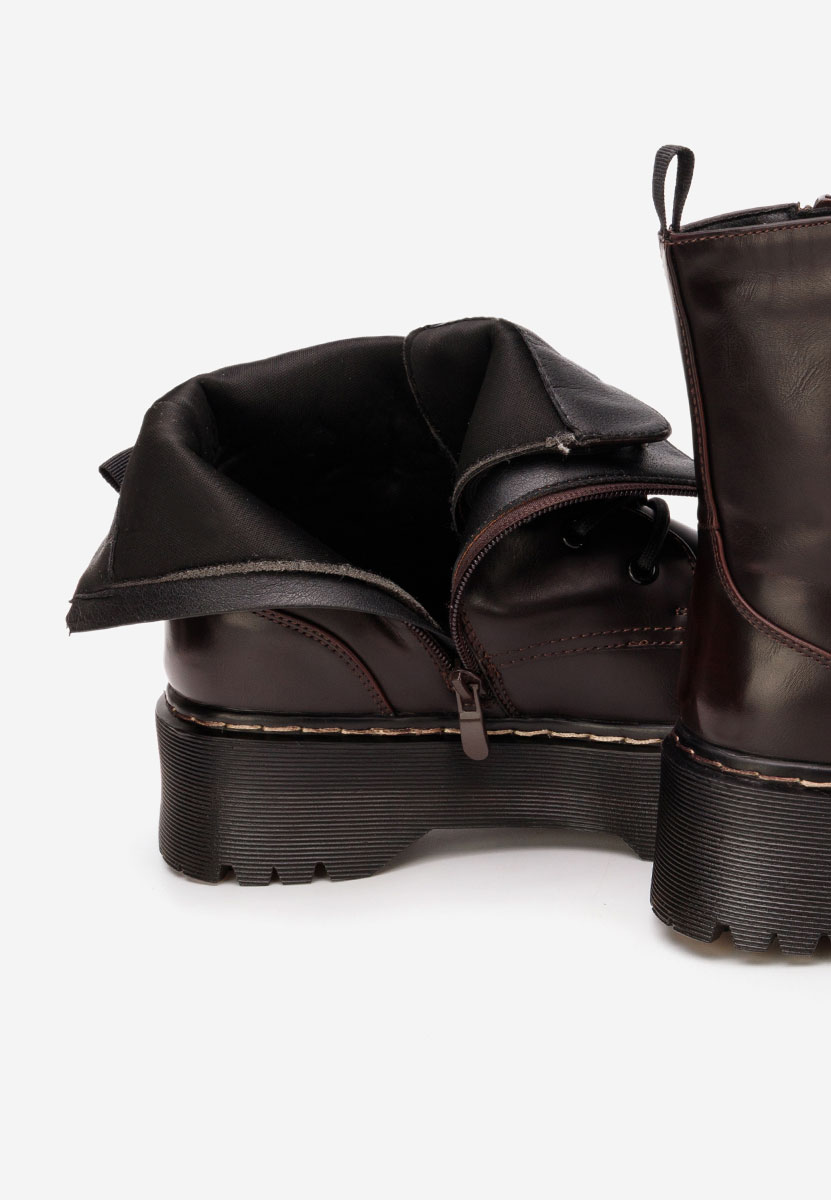 Bordowe workery damskie Martensa