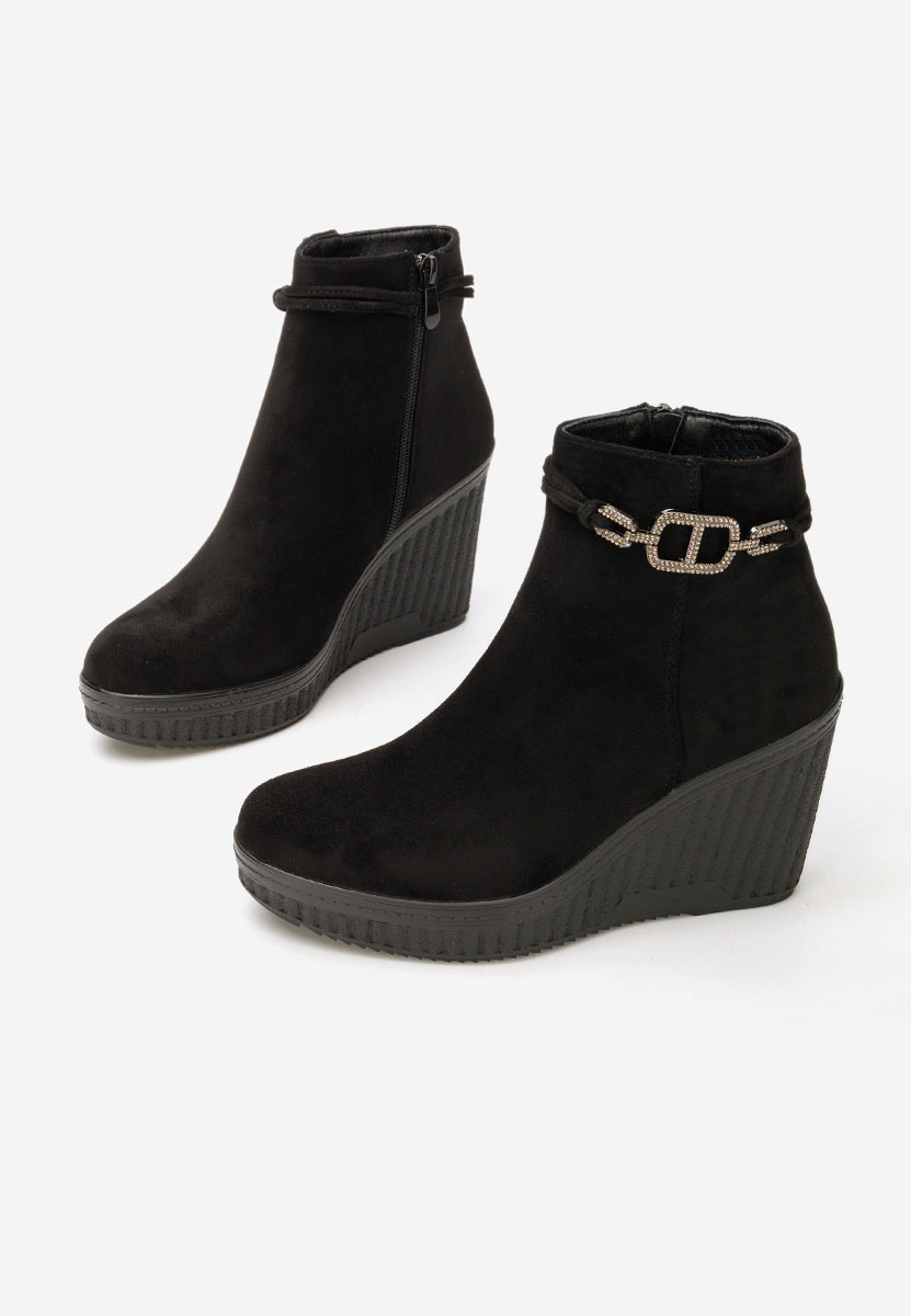 Czarne botki na platformie Charlet V3