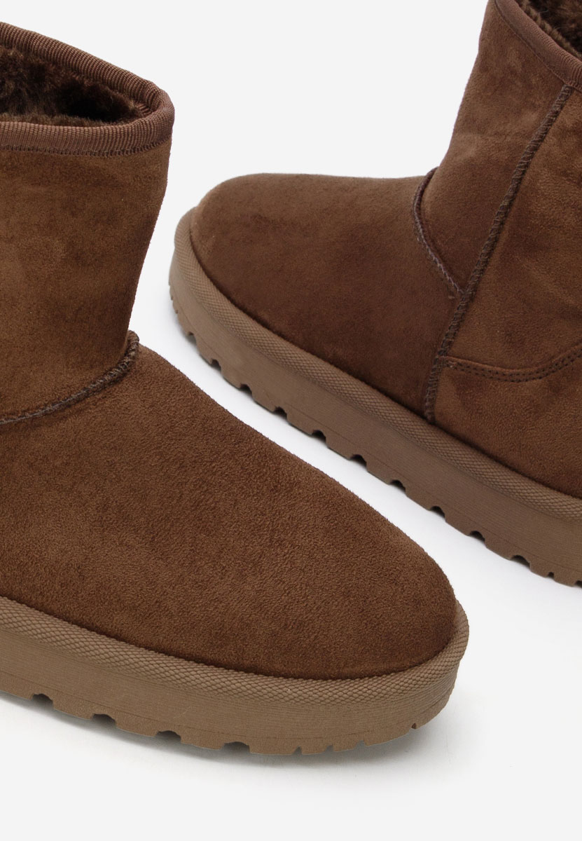 Brązowe botki damskie ocieplane Patty