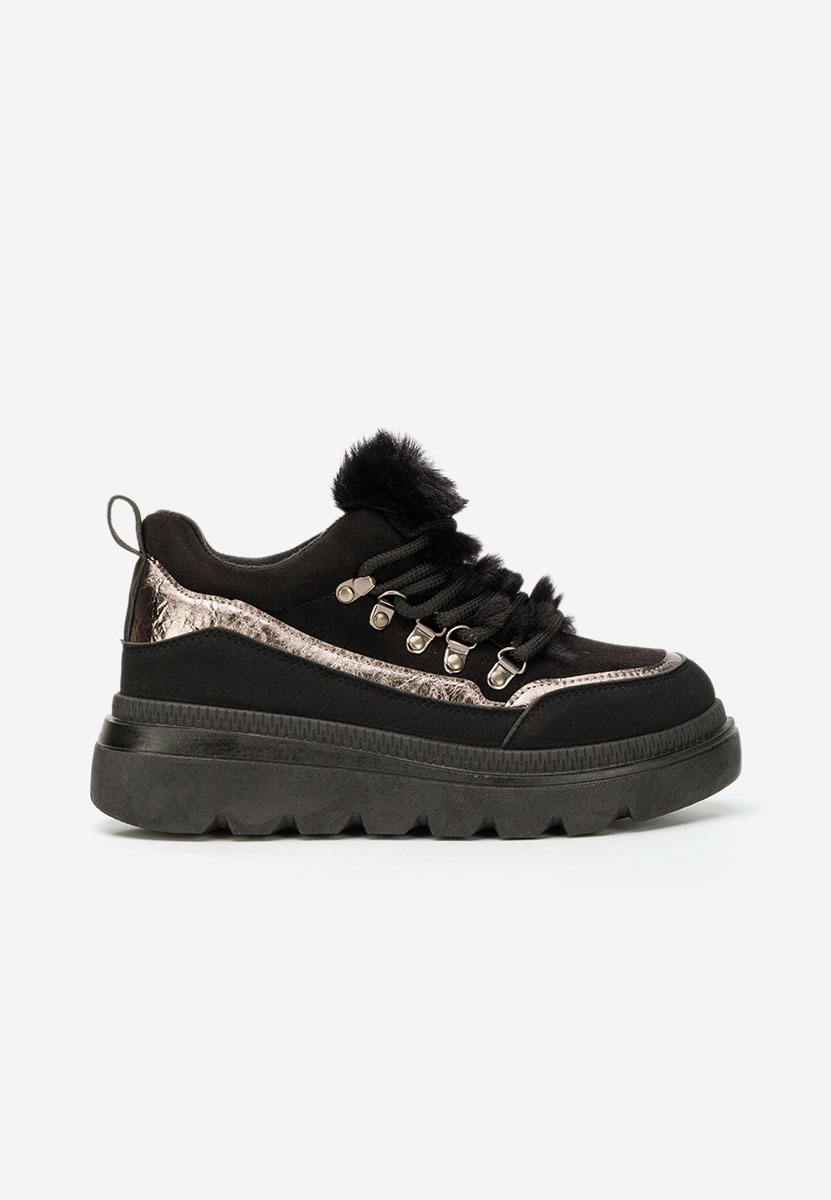 Czarne zimowe sneakersy damskie Clavira