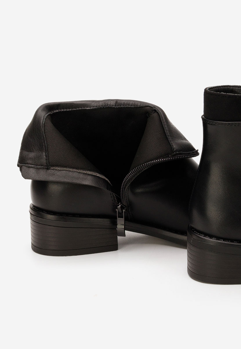 Czarne botki płaskie Lanaki