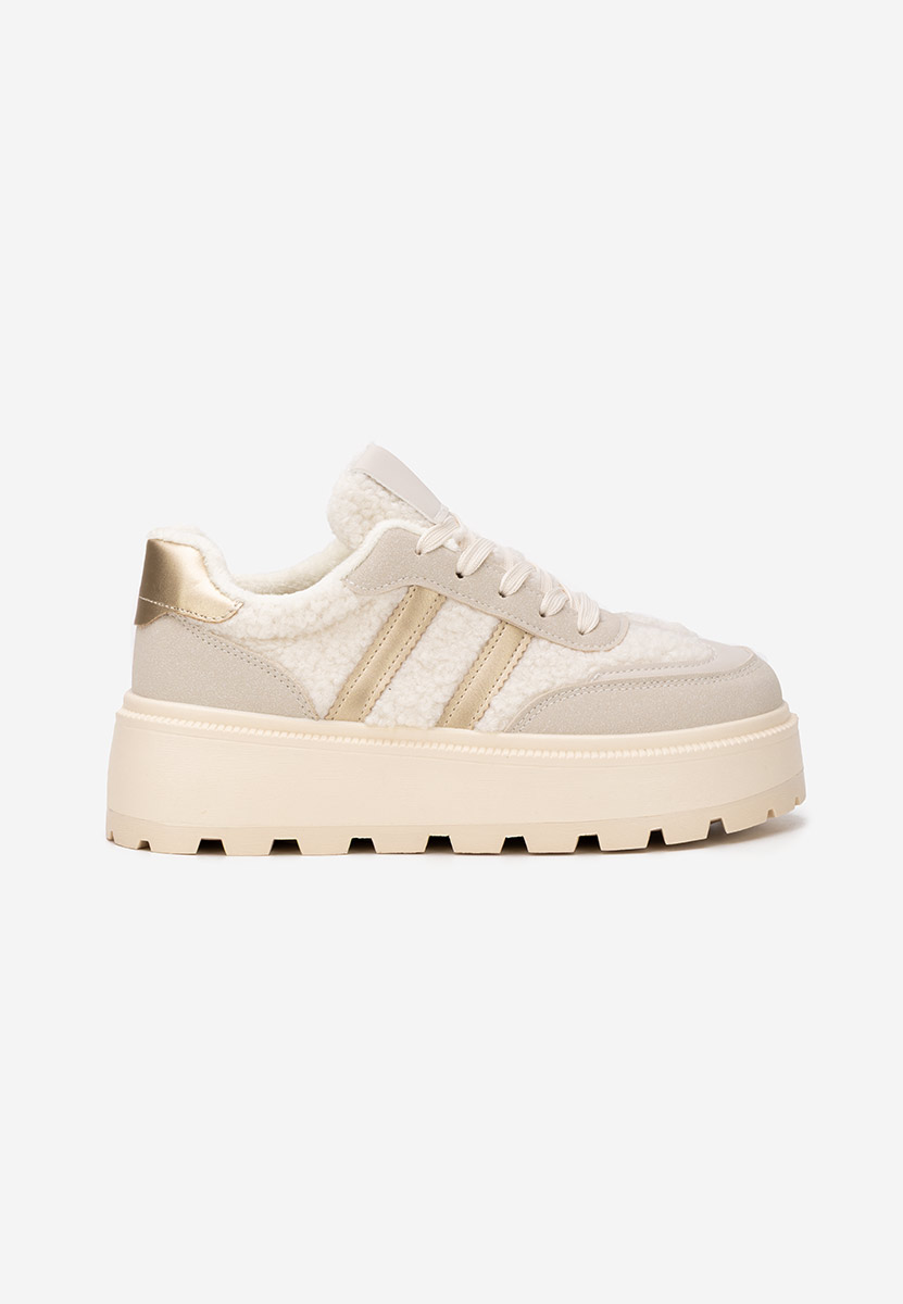 Beżowe sneakersy na platformie Janeia