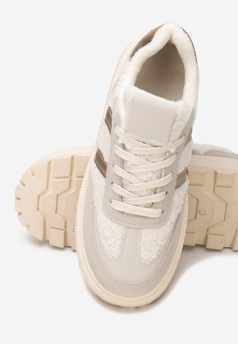 Beżowe sneakersy na platformie Janeia
