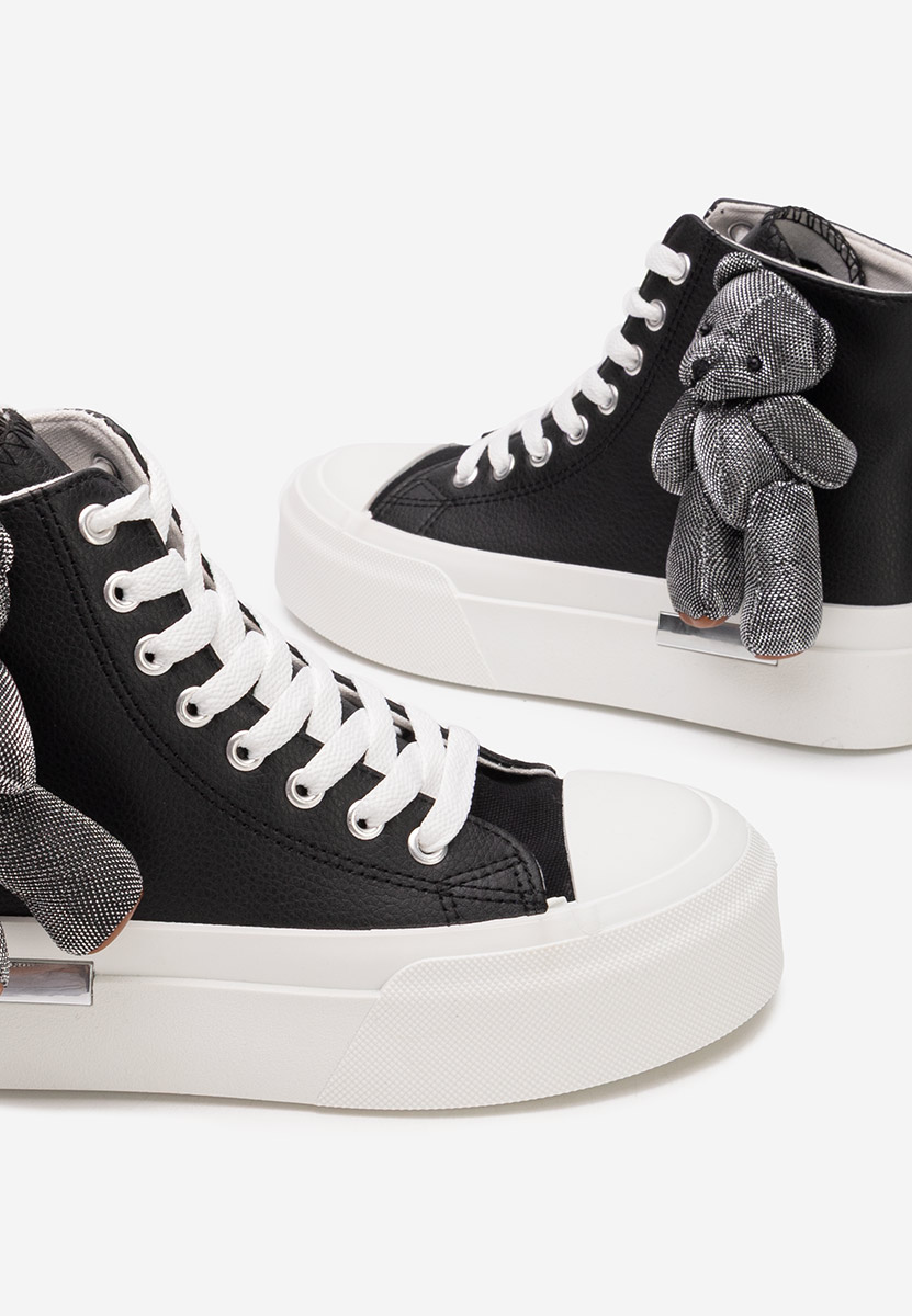 Czarne trampki wysokie damskie Alisea