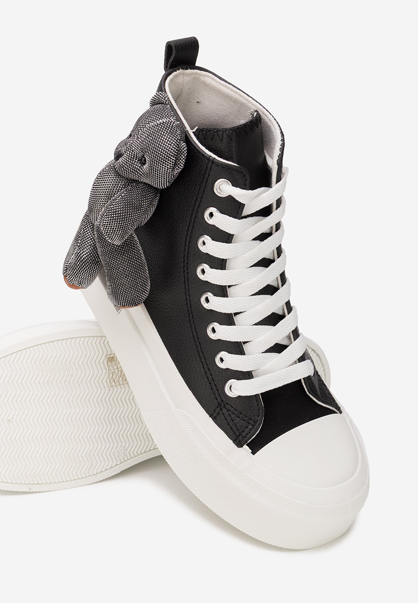 Czarne trampki wysokie damskie Alisea