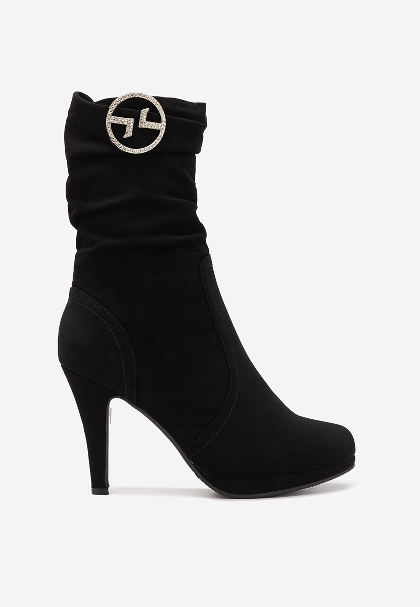 Czarne botki na szpilce Lunavira