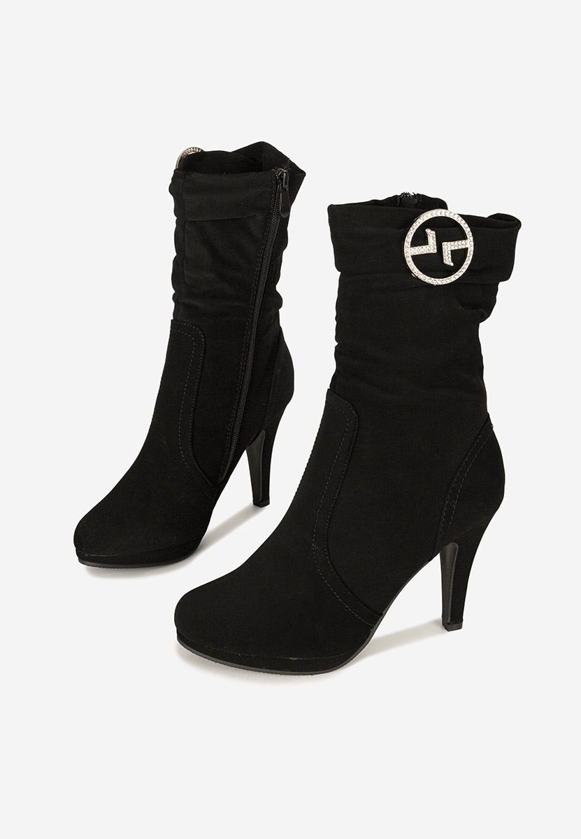 Czarne botki na szpilce Lunavira