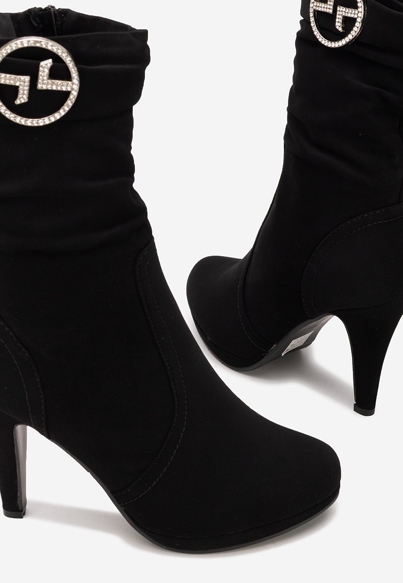 Czarne botki na szpilce Lunavira