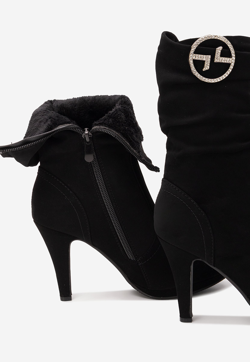 Czarne botki na szpilce Lunavira
