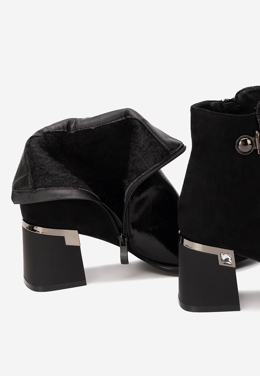 Czarne botki na obcasie Grasiela