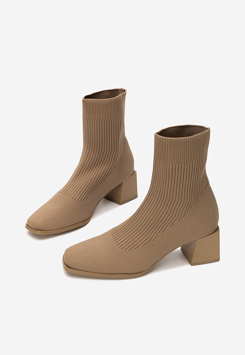 Khaki botki skarpetkowe Renatia