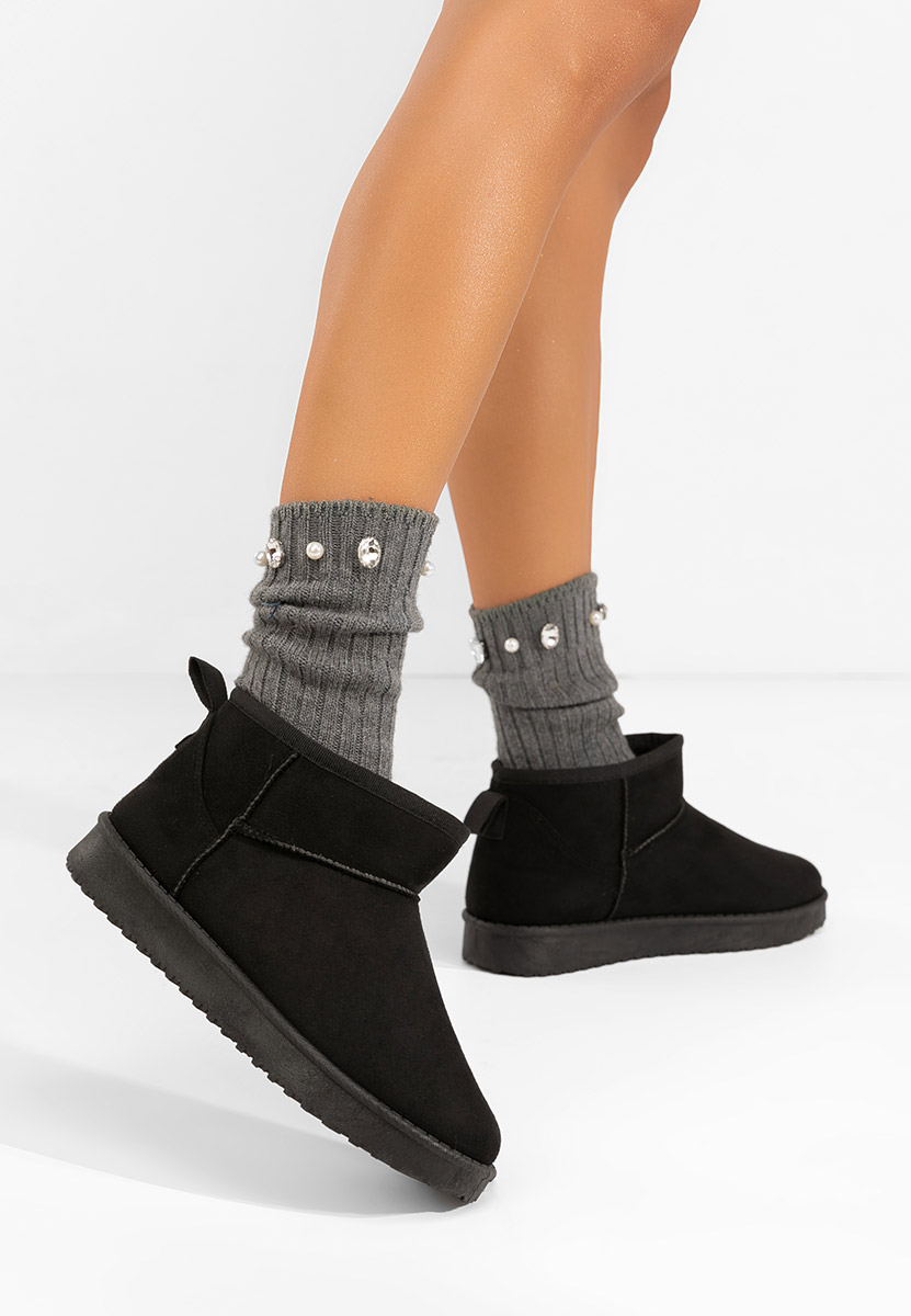 Czarne botki damskie ocieplane Andora V2