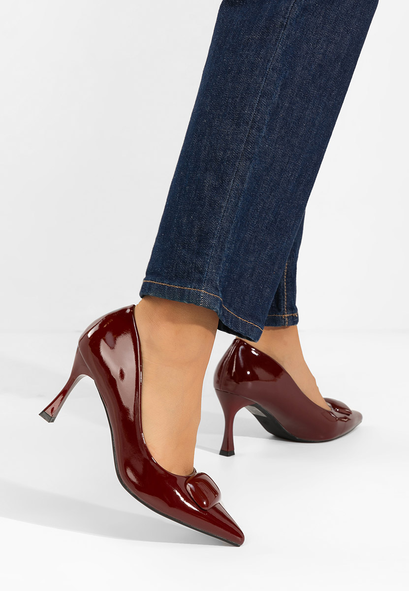 Bordowe czółenka na szpilce Sonnia